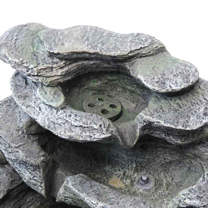 Living and Home Garden Water Feature Outdoor LED Waterfall Electric Fountain Rockery Decor
