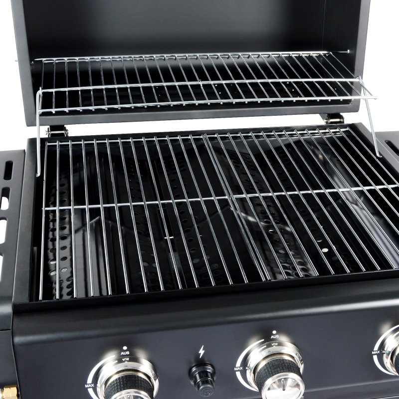 Living and Home 3-Burner Outdoor BBQ Propane Gas Grill with Wheels