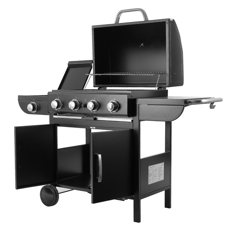 Living and Home 5-Burner Outdoor Gas Burner with Side Burner Gas Gill