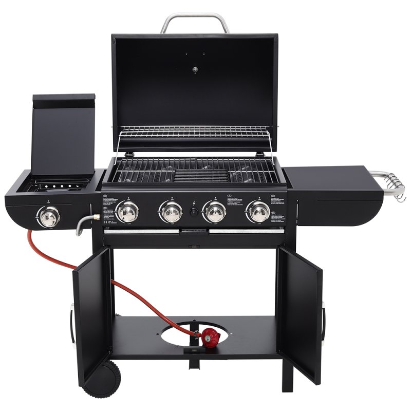 Living and Home 5-Burner Outdoor Gas Burner with Side Burner Gas Gill
