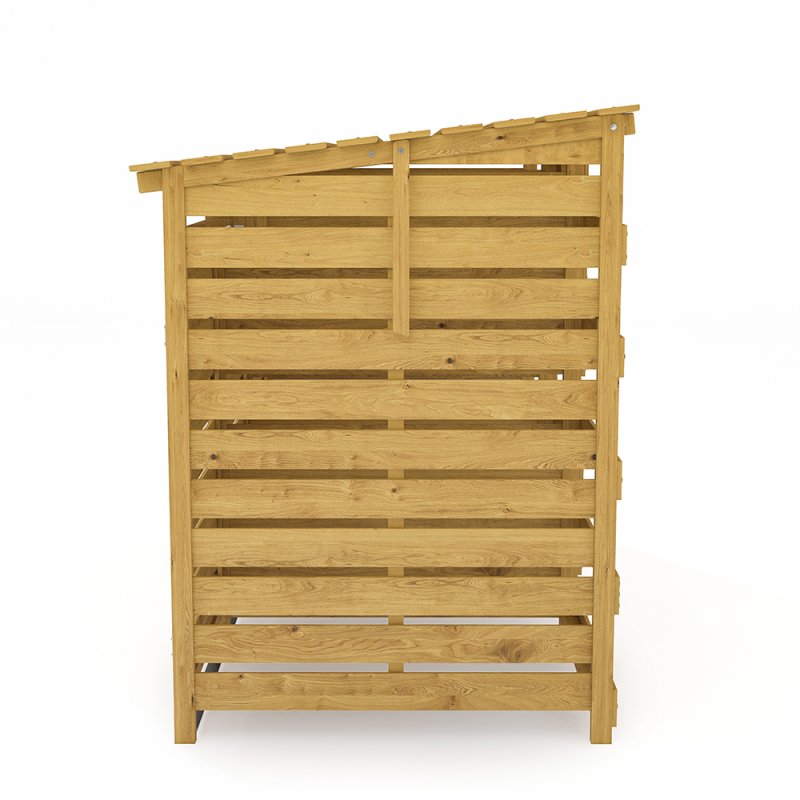 Living and Home Triple-Bin Wheelie Bin Storage Shed - Fir Wood Outdoor Dustbin Cabinet, Lockable Garden Bin Store (3 x 240L)