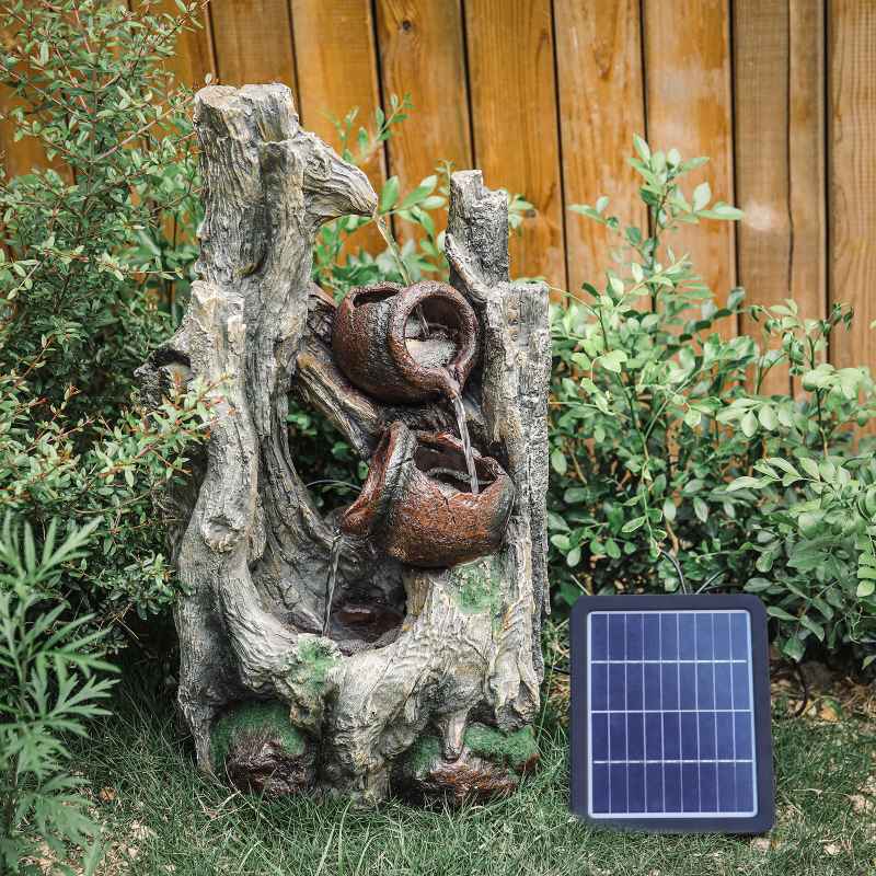 Living and Home Outdoor Water Fountain Rockery Decoration Solar Powered Water Feature
