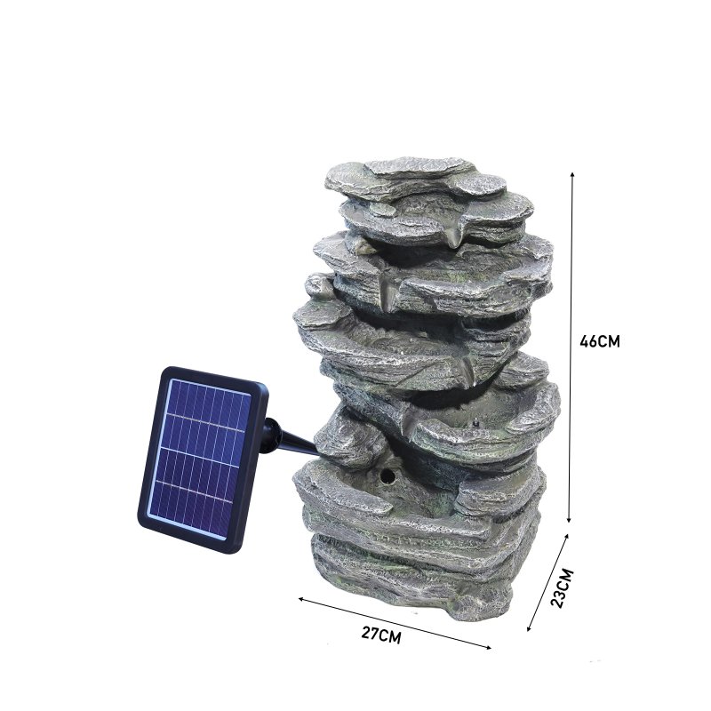 Living and Home Garden Water Feature Outdoor LED Waterfall Fountain Rockery Decor