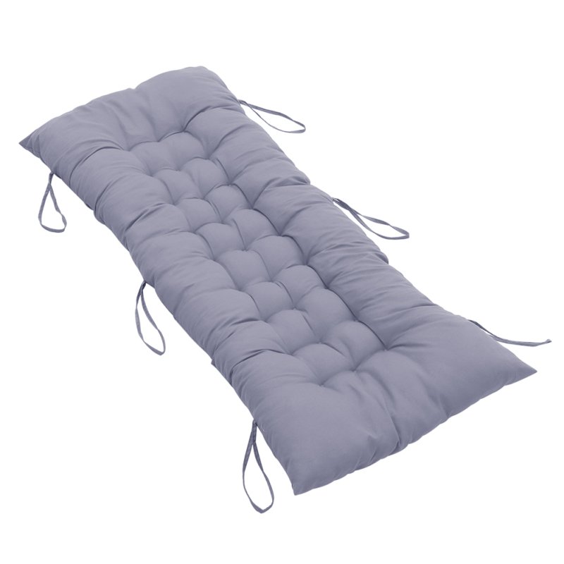 Living and Home Grey Non-slip Sun Lounger Cushion for Garden Patio, 125cm(W) x 48cm(D)