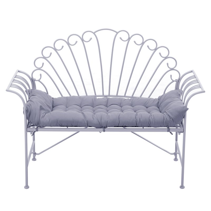 Living and Home Grey Non-slip Sun Lounger Cushion for Garden Patio, 125cm(W) x 48cm(D)