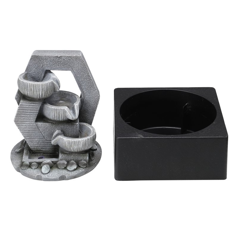 Living and Home Cascade Tabletop Fountain Water Feature with LED Light