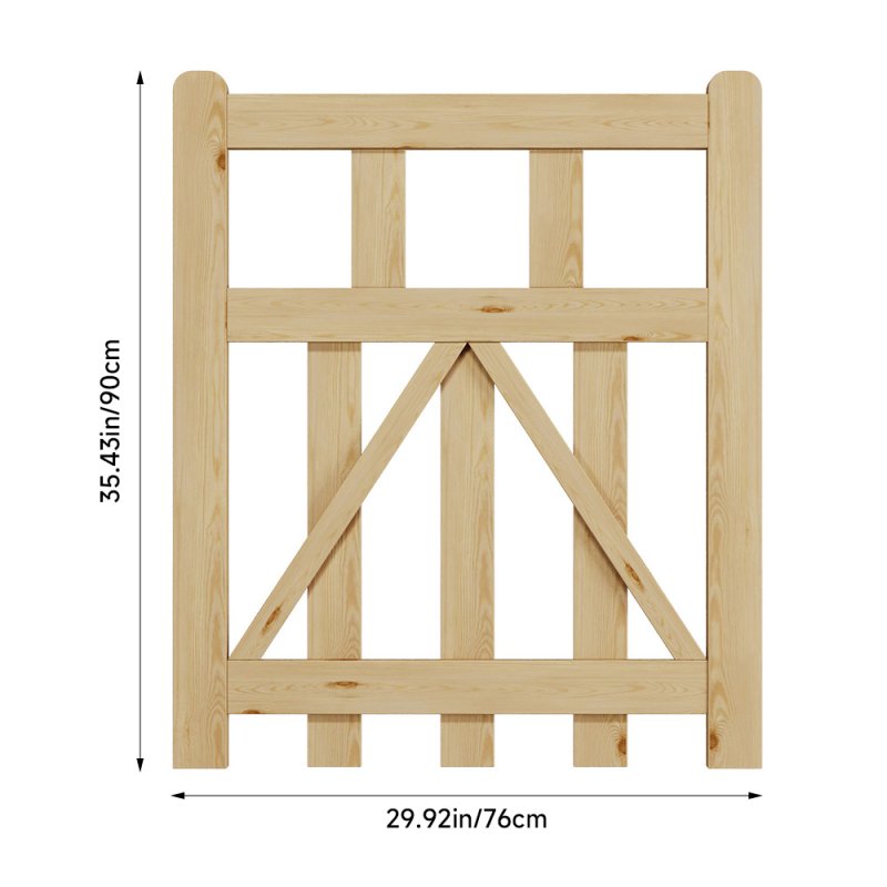 Living and Home 2.5x3ft Outdoor Wooden Garden Gate Fence Door