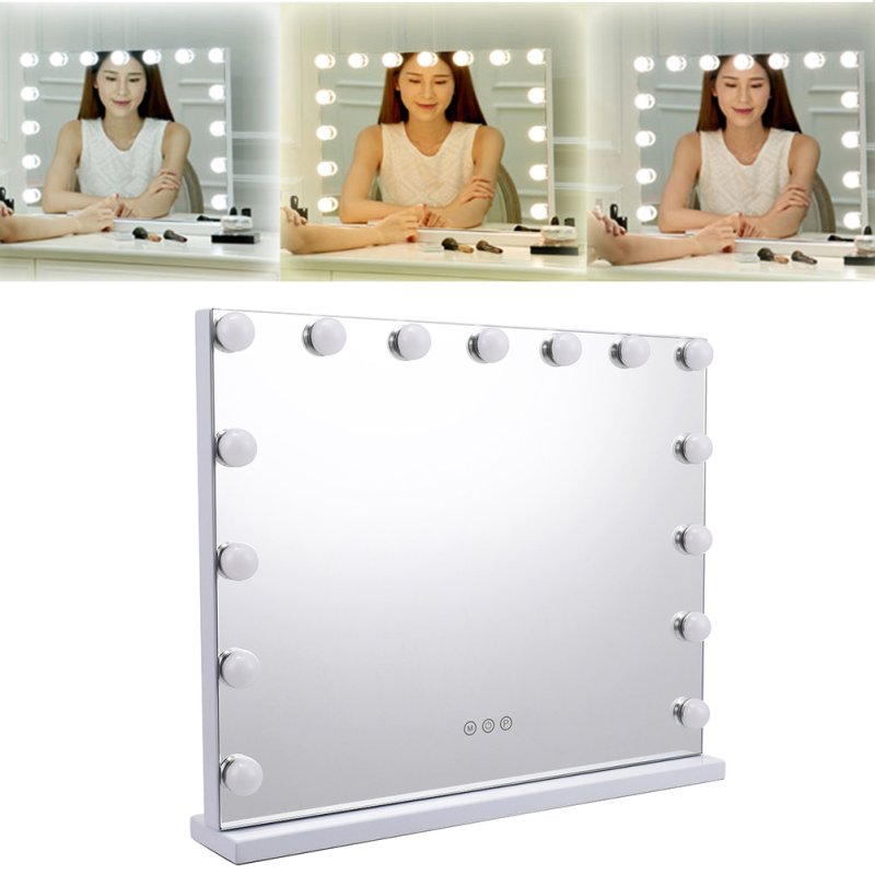 Living and Home Rectangle Tabletop Hollywood Vanity Mirror with Lights