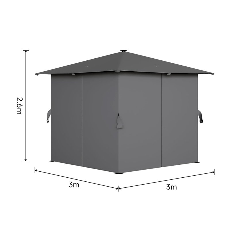 3x3M Metal Gazebo with Lights
