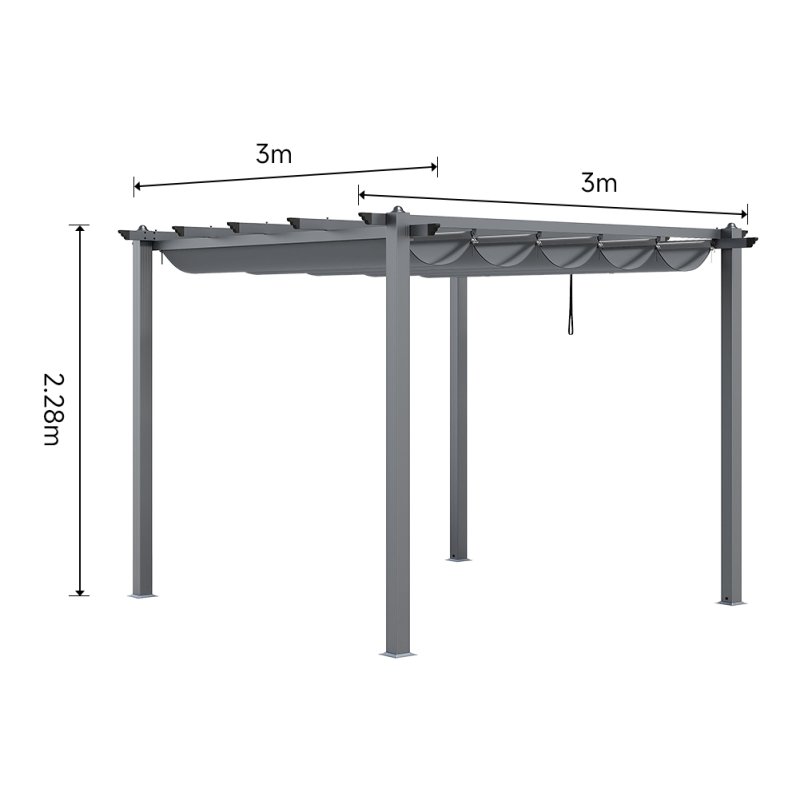 3x3M Aluminum Pergola for Patio Deck