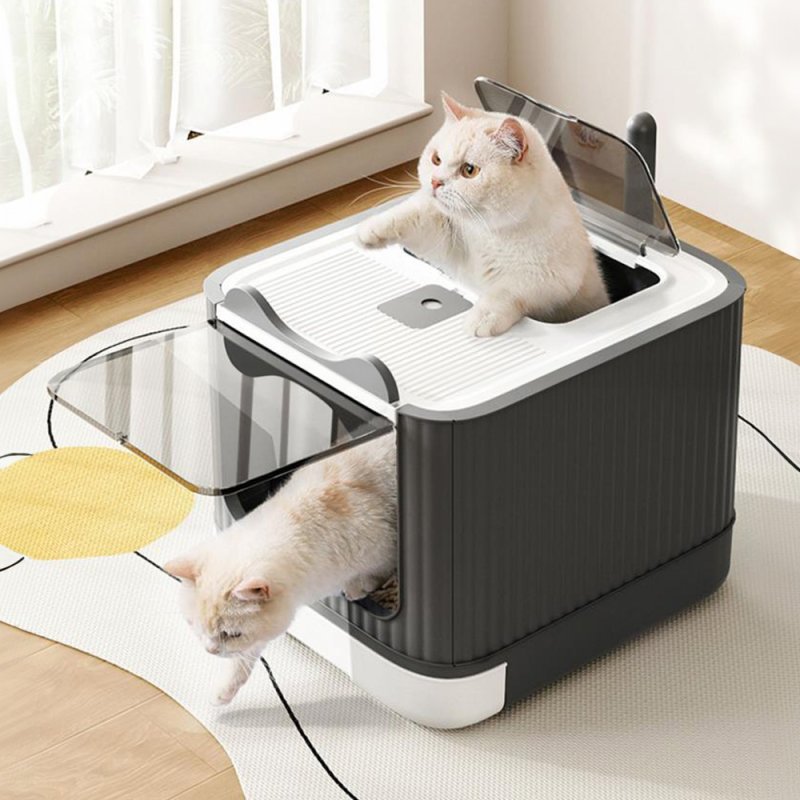 Living and Home Large Cat Litter Box with UV Sterilizer Lamp, 34.5 cm W x 44.5 cm D x 36.5 cm H