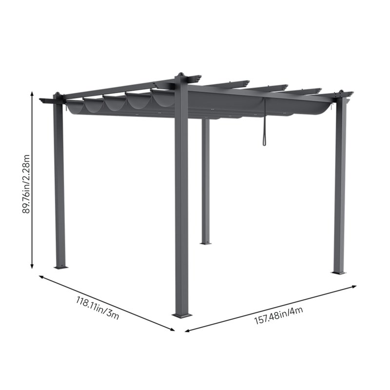 4x3M Aluminum Patio Pergola with Canopy