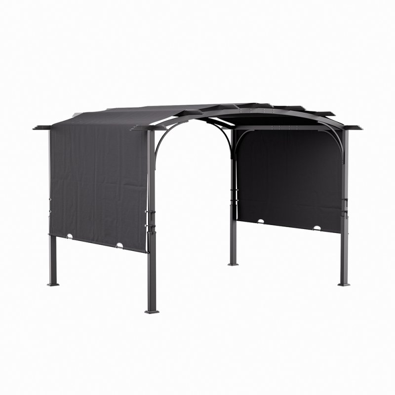 Retractable Arc-Shaped Steel Pergola 360cm W x 283cm D x  227cm H