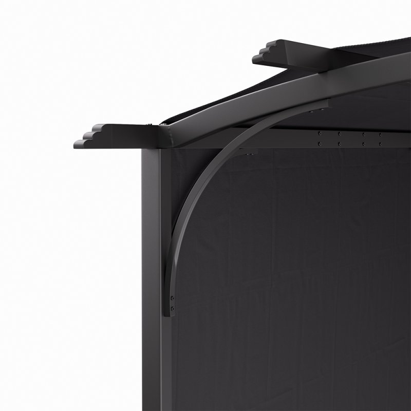 Retractable Arc-Shaped Steel Pergola 360cm W x 283cm D x  227cm H