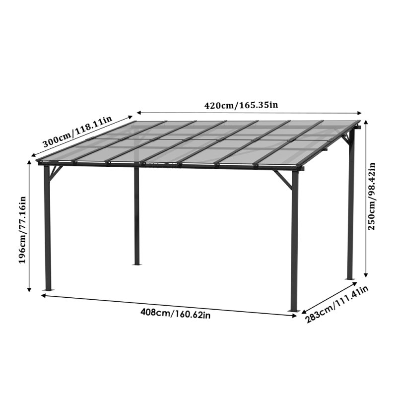 Wall-Mounted Canopy 420cm W x 250cm H