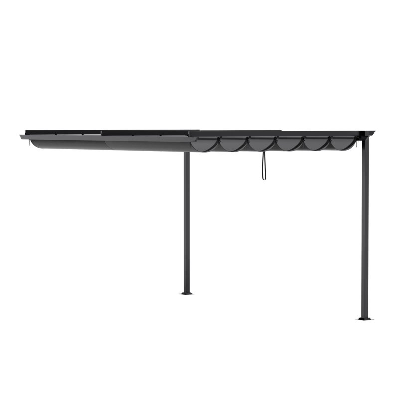 10 x 10FT Outdoor Lean To Retractable Pergola with Canopy