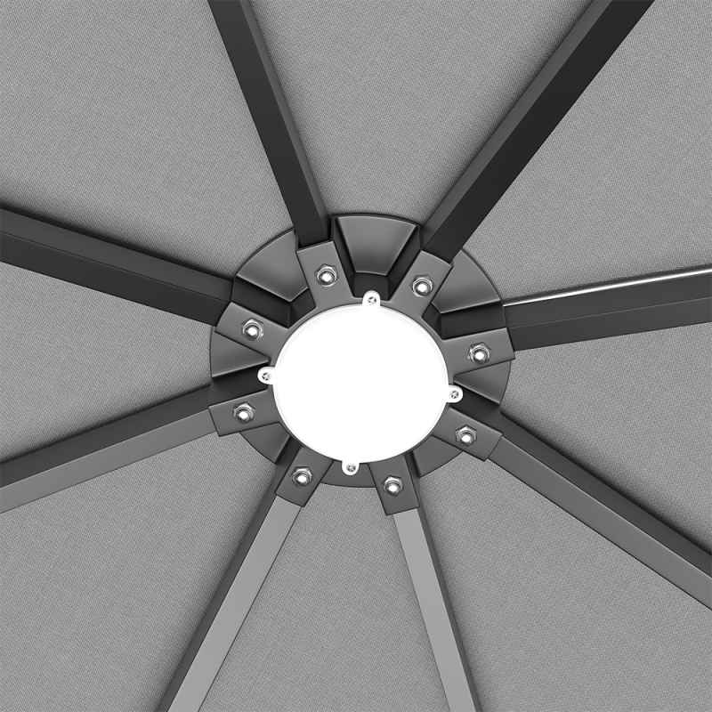 3x3M Solar LED Metal Patio Gazebo with Curtains