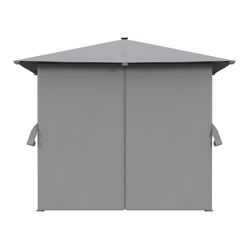 3x3M Solar LED Metal Patio Gazebo with Curtains