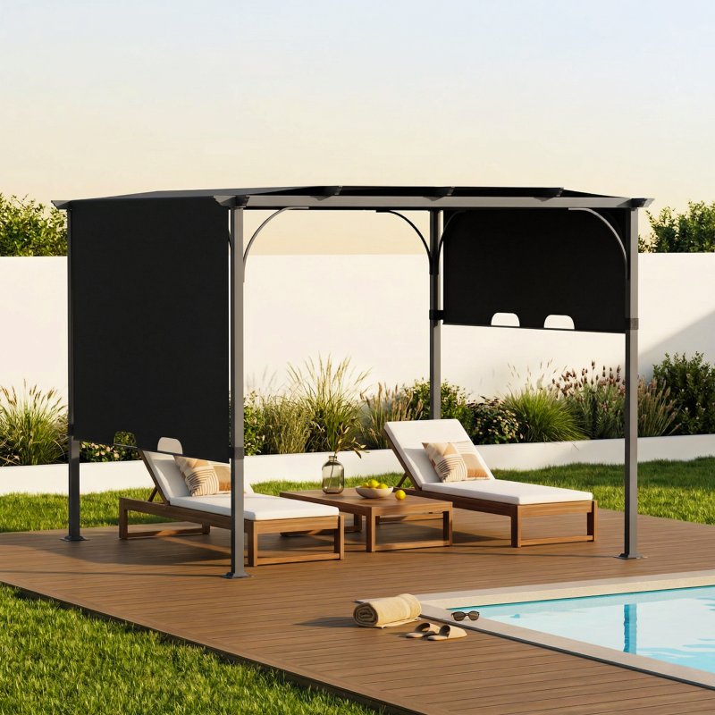 3x3m Outdoor Pergola with Adjustable Canopy