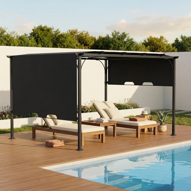 4x3m Outdoor Pergola with Adjustable Canopy