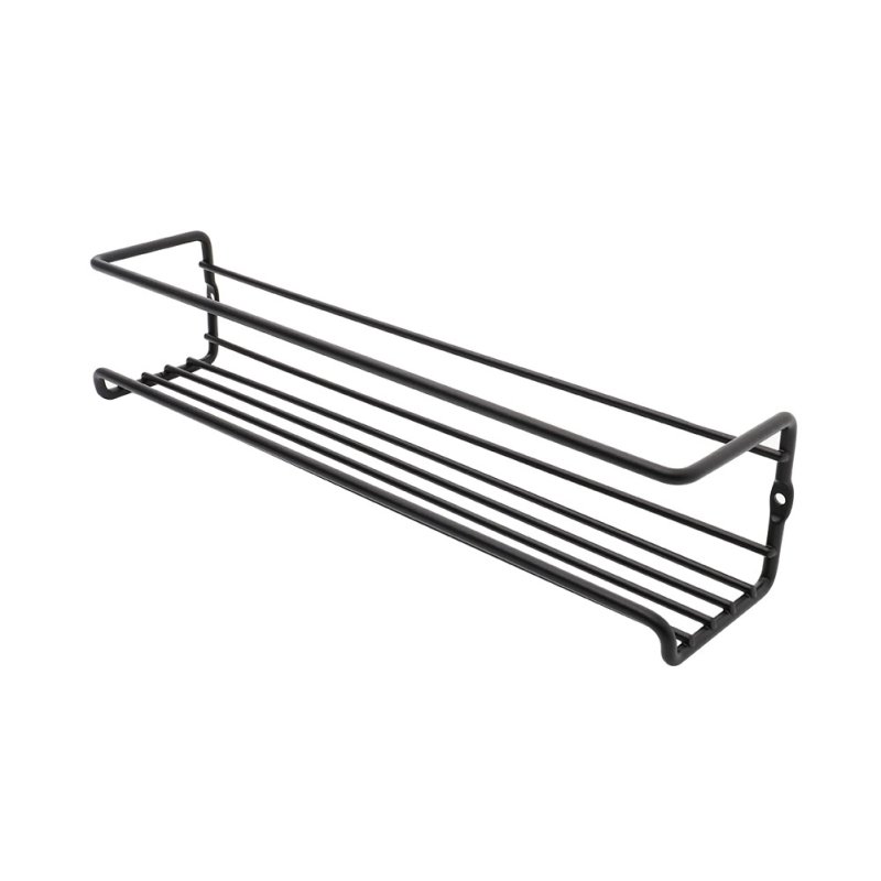 Living and Home Set of 2 Wall-Mounted Spice Racks, Black