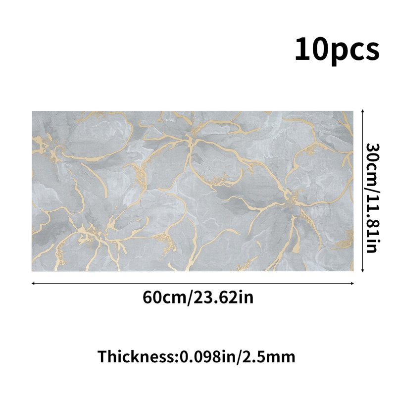 Living and Home 10Pcs Self-Adhesive Marble Pattern Wall Tile Stickers