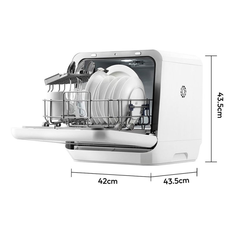Living and Home 5L Countertop Dishwasher with 6 Wash Programs, Drying Function, Steam Sterilization