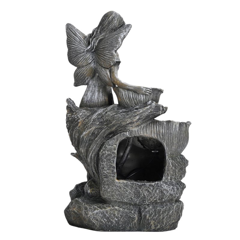 Living and Home Fairy Solar Resin Water Fountain Water Feature