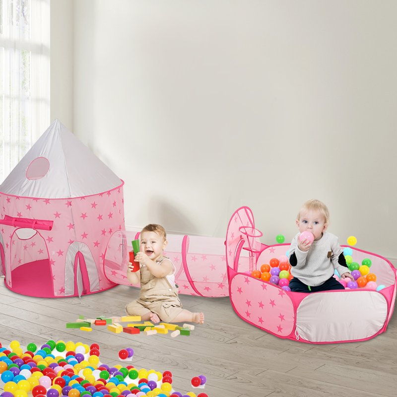 Living and Home Kids Pop-up Play Tent, Tunnel and Ball Pit Set