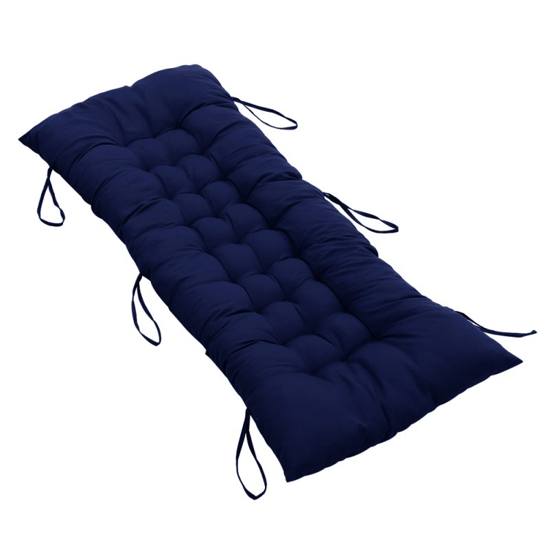 Living and Home Dark Blue Non-slip Sun Lounger Cushion for Garden Patio, 125cm(W) x 48cm(D)