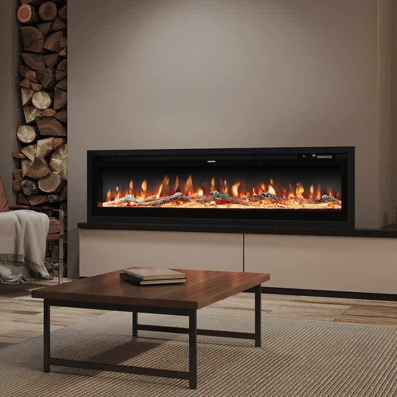 Living and Home 50 Inch Electric Fireplace with Remote 12 Flame Colours 