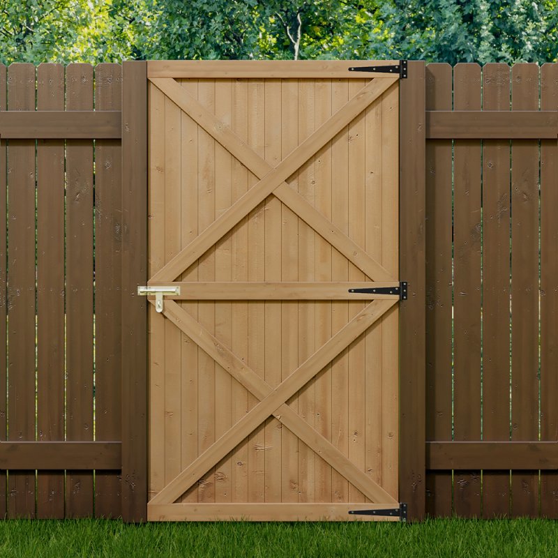 Living and Home 100cm W X 183cm H Garden Flat Top Pine Wood Gate Kit