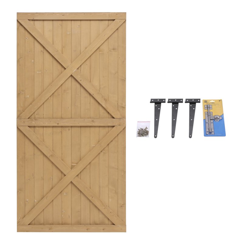 Living and Home 100cm W X 183cm H Garden Flat Top Pine Wood Gate Kit