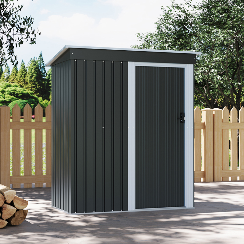 5.38 x 2.89FT Outdoor Metal Storage Shed with Lockable Door