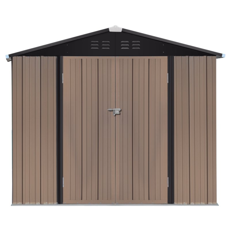 7.84 x 6.1FT Apex Roof Metal Garden Storage Shed with Lockable Door
