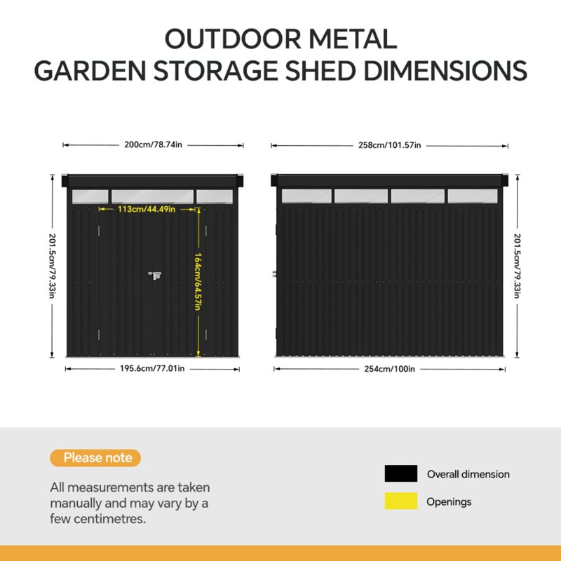 6.56 x 8.46FT Metal Garden Tool Shed