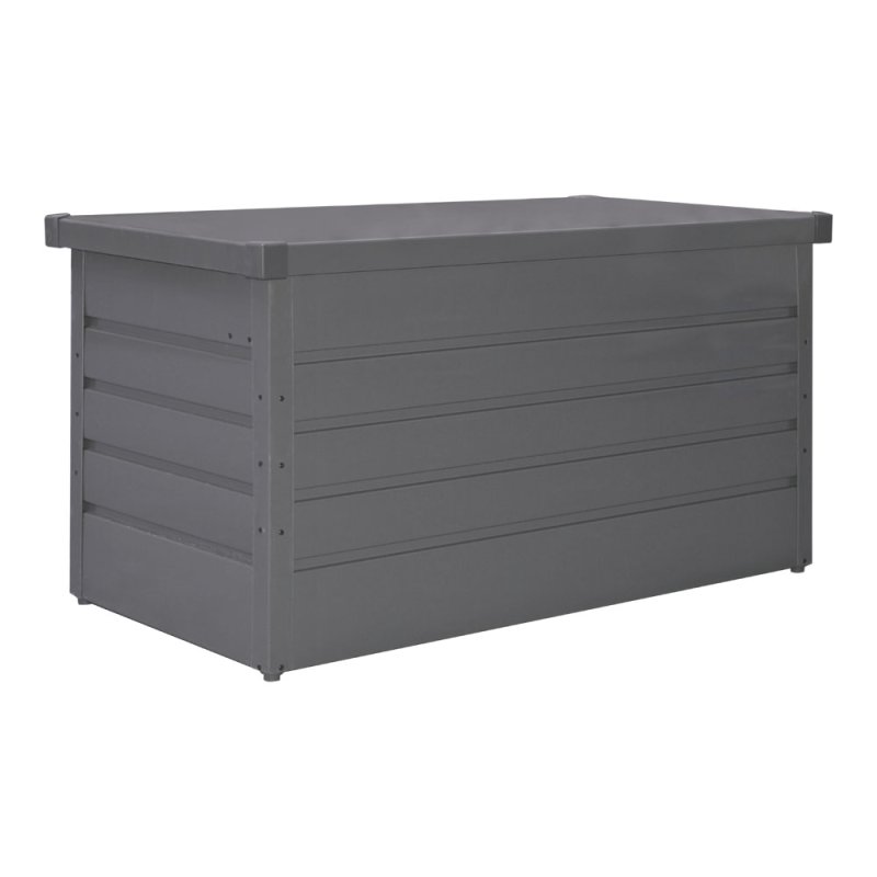 Living and Home 4 x 2 ft 350 L Grey Waterproof Metal Outdoor Garden Large Storage Box Lockable Flat Top