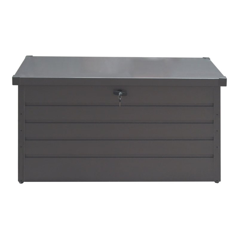Living and Home 4 x 2 ft 350 L Grey Waterproof Metal Outdoor Garden Large Storage Box Lockable Flat Top