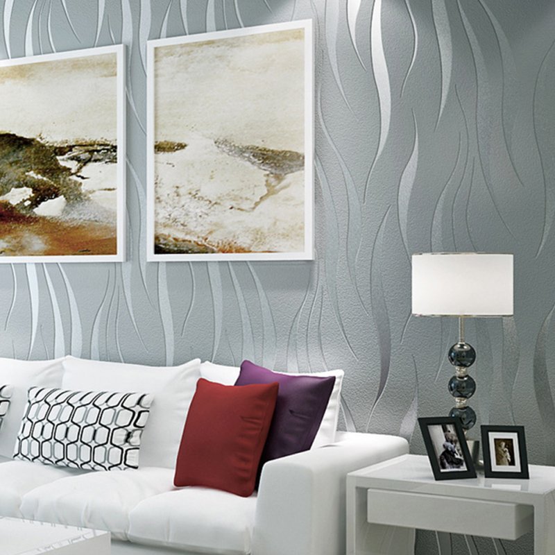 Living and Home 950cm Modern Non-pasted Wave Wallpaper