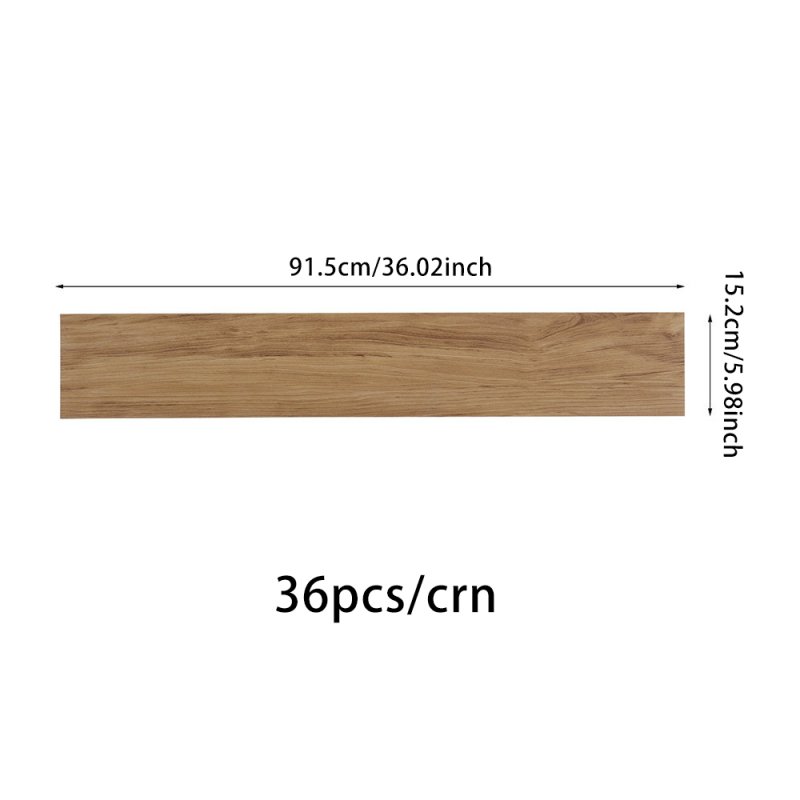Living and Home 36pcs PVC Wooden Self-adhesive Laminate Flooring Planks for Home Decor, Brown