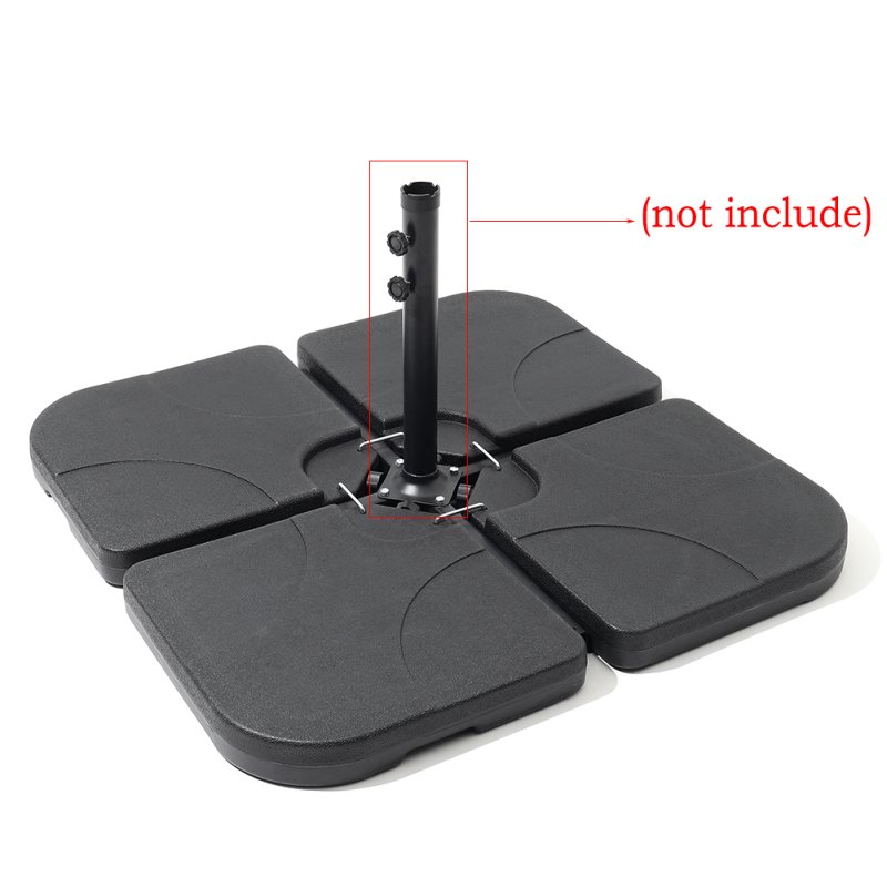 Living and Home 4pcs 15L HDPE Square Water and Sand Filled Freestanding Parasol Base