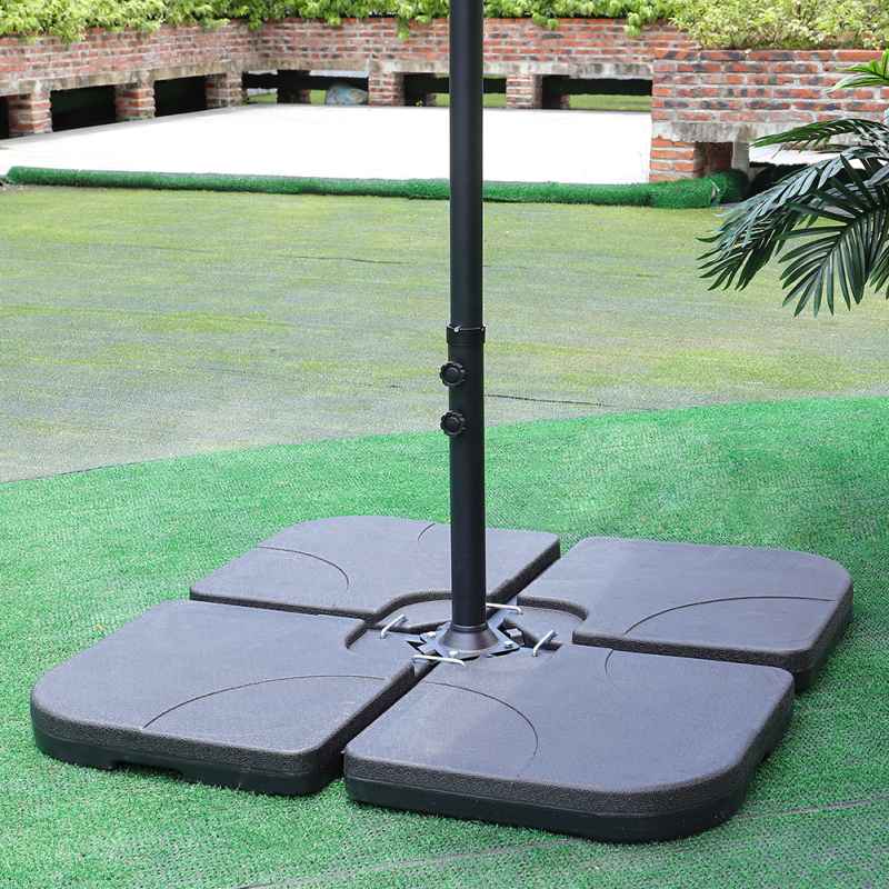 Living and Home 4pcs 15L HDPE Square Water and Sand Filled Freestanding Parasol Base