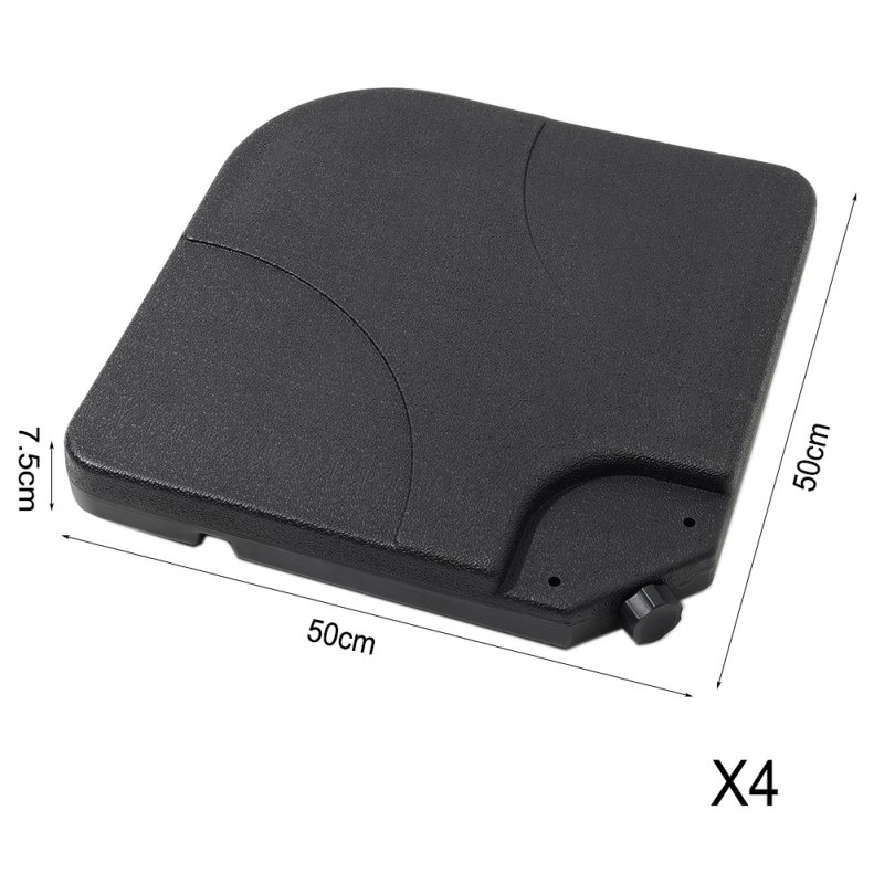 Living and Home 4pcs 15L HDPE Square Water and Sand Filled Freestanding Parasol Base