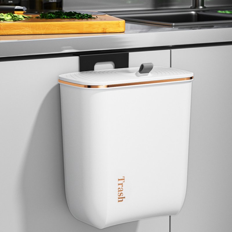 Living and Home Kitchen Bathroom Hanging Waste Bin with Lid