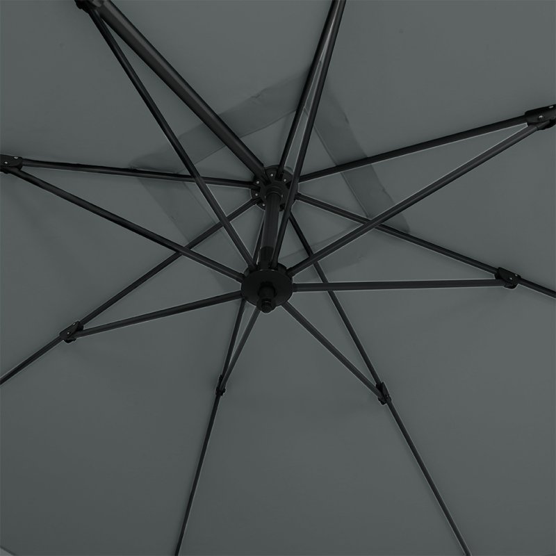 Living and Home 3M Large Square Canopy Rotating Outdoor Cantilever Parasol with Square Fillable Base (Up to 60/80kg filled with water/sand)