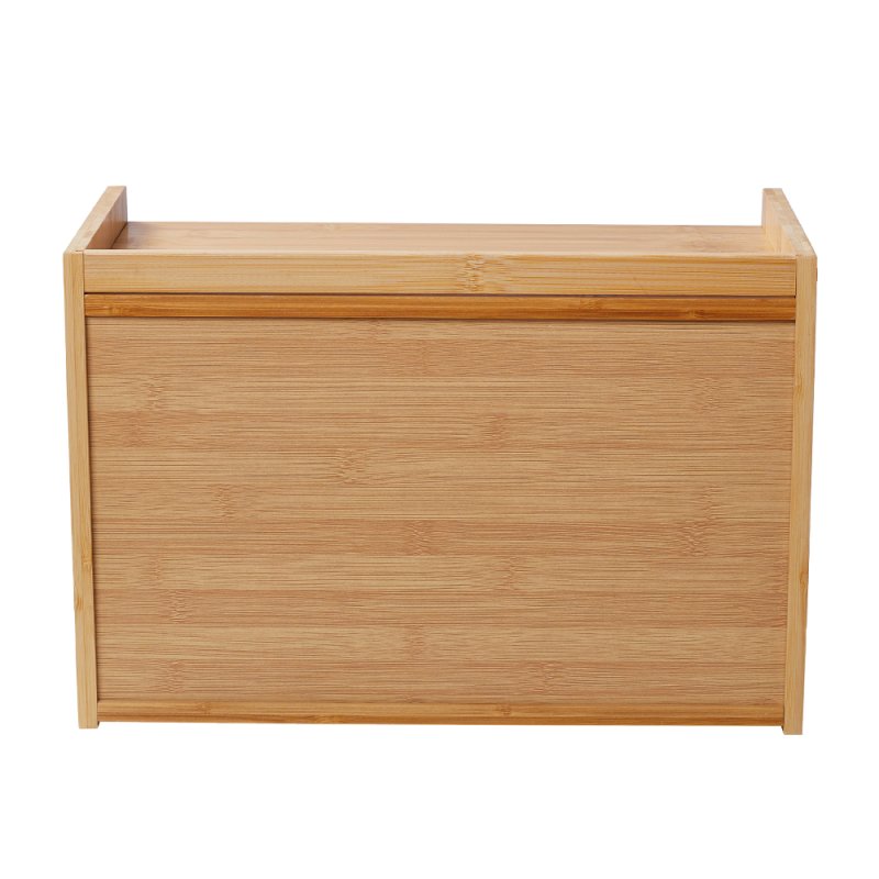 Living and Home 2-Tier Bamboo Bread Storage Cabinet for Kitchen Counter