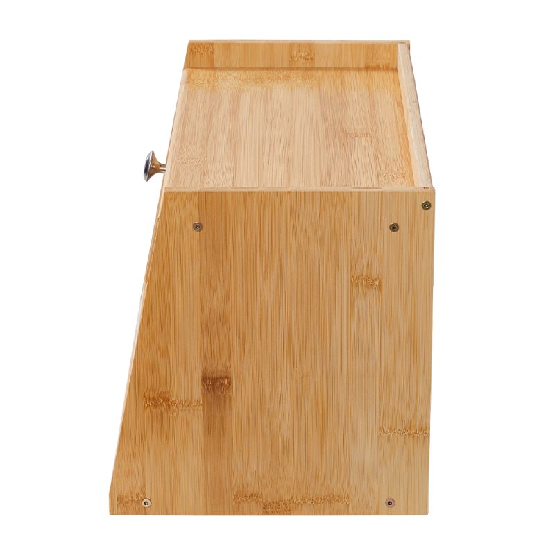 Living and Home 2-Tier Bamboo Bread Storage Cabinet for Kitchen Counter