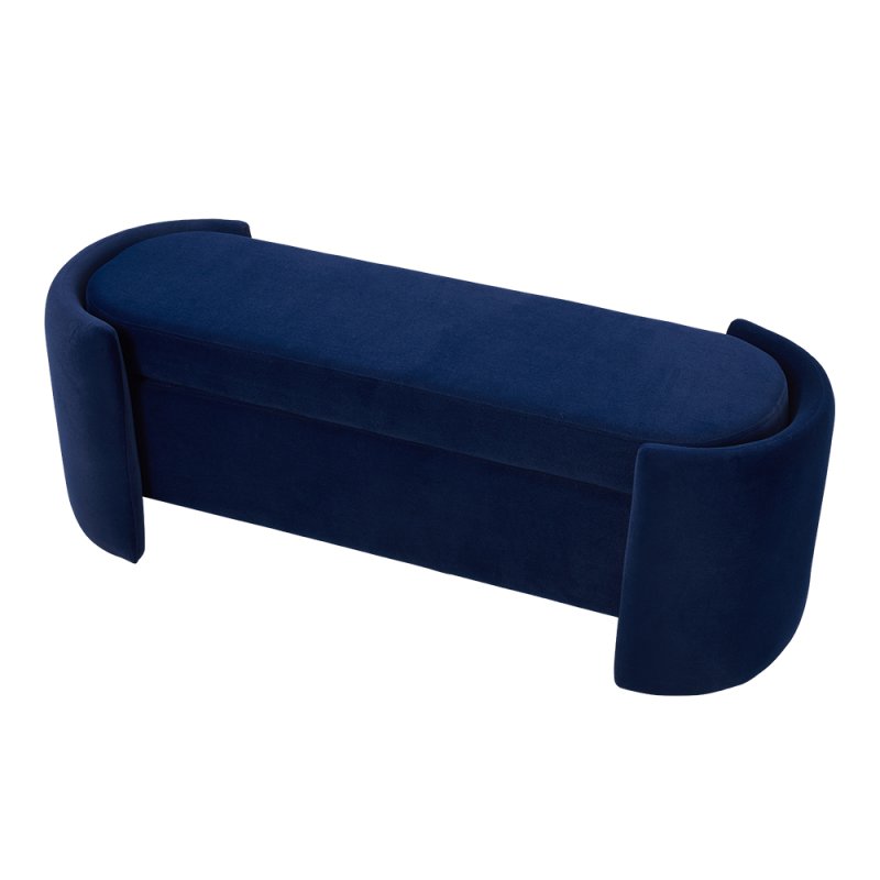 Living and Home 2 Seater Ottoman Storage Bench in Blue