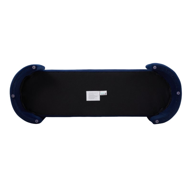 Living and Home 2 Seater Ottoman Storage Bench in Blue