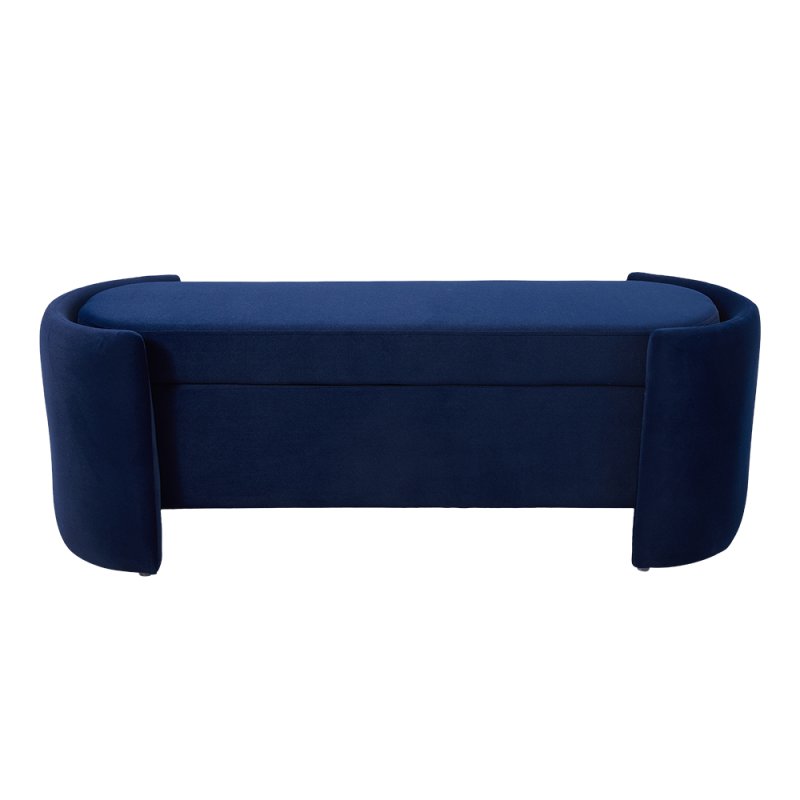 Living and Home 2 Seater Ottoman Storage Bench in Blue